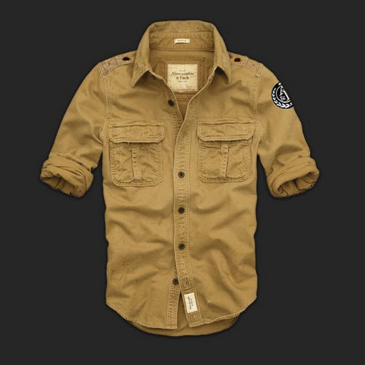 Abercrombie Fitch Hombres Lavado Algodón Camisa AF7039